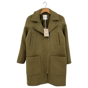 Madewell Eldridge Zip Coat in Insuluxe Fabric in Golden Green Melange Size XS - Picture 1 of 14