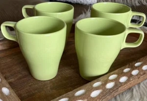 IKEA FARGRIK 19894 Modern Coffee Mugs Cups Stackable Green Set of 4 EUC - Picture 1 of 9
