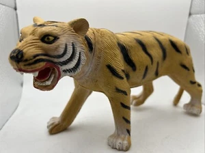 Imperial Toys Tiger Figurine Solid PVC Vintage 11" inches Long Brown 1996 A1 - Picture 1 of 7