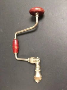 Taladro manual barrena vintage trinquete mango de madera rojo, Premier EE. UU. - Imagen 1 de 9