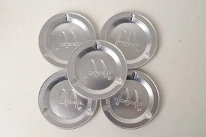 Lote de 5 ceniceros de cigarrillos de aluminio McDonalds vintage de 3,5" de ancho desechables - Imagen 1 de 6