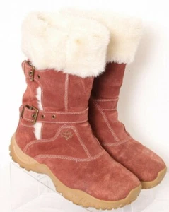 Salomon 543650 Lhasa Brown Suede Buckle Fur Pull-On Winter Boots Women's US 6 - Picture 1 of 8