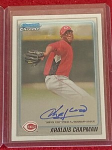 AROLDIS CHAPMAN 2010 Bowman Chrome Autographed Rookie (TX RANGERS) RC AUTO FHOF