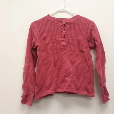 2B Real Girls Rosa Manga Larga Frente Abierto con Botón Talla 10/12 100% Acrílico  Foto 1 de 4