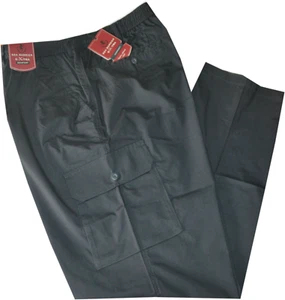 Pantalone uomo taglie forti 3XL 4XL 5XL 6XL 7XL cotone leggero nero Comfort over - Picture 1 of 1