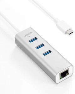 Anker Hub USB-C a 3 Puertos USB 3.0 con Adaptador Ethernet Universal Portátil A8303 - Imagen 1 de 5