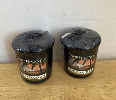 X2 Yankee Candle Black Coconut Votives Mini One Wick Candles 1.75oz Each - Image 1 of 3