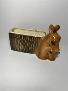 Royal Copley Mother Deer And Baby Fawn Ceramic Planter Vintage - Picture 1 of 5