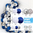Blue Silver Balloon Garland Arch Kit Wedding Birthday Party Decoration Confetti
