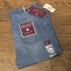 Gloria Vanderbilt Amanda Petite Average Supreme Stretch Blue Jeans Sz 12 1 - Picture 1 of 7
