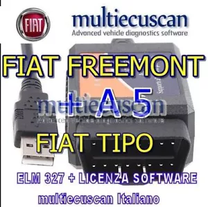 Multiecuscan ELM 327 CAN + software FIAT FREEMONT TIPO 500X A5 Service Proxy - Foto 1 di 1