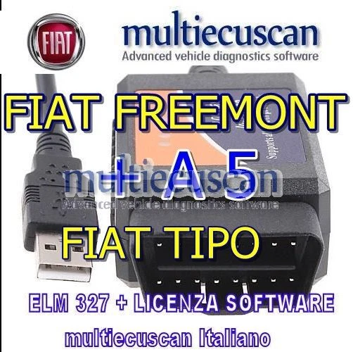 Multiecuscan ELM 327 CAN + software FIAT FREEMONT TIPO 500X A5 Service Proxy Foto 1 de 1