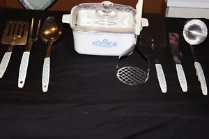 Juego completo de utensilios vintage Corning Ware azul aciano más tapa de plato de 1 1/2 cuartos de galón - Imagen 1 de 23