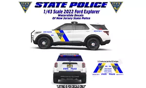 1/43 Scale State Police 2022 Motormax Ford Explorer Waterslide Decals - Picture 1 of 1