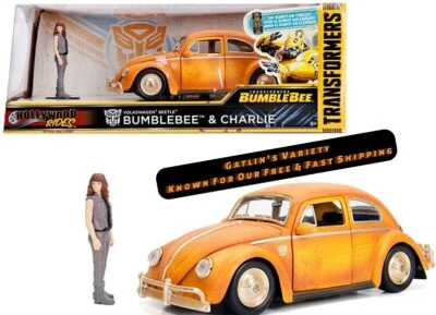 Jada Toys Hollywood Rides Transformers BUMBLEBEE VW Beetle & Charlie 1/24 Scale - Image 1 of 4