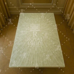 Rectangular Selenite Masterpiece Table | Crystal Gemstone Office Desk and table - Picture 1 of 11