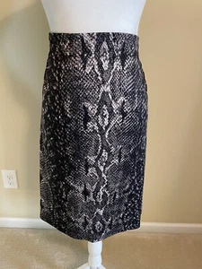 Halogen Women's Black Snake Print Skirt with Tie Belt Knee Length Size 3X - Picture 1 of 5