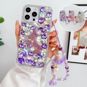 Girls Fashion Bling Diamond Lanyard Case For iPhone 16 15 14 13 12 11 XR 8 7 - Picture 1 of 25
