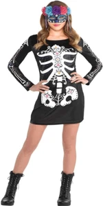 Day Of The Dead Neon Dress size small/medium Halloween party - Picture 1 of 2