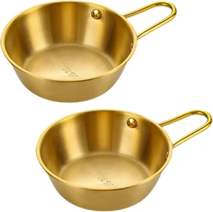 2Pcs Makgeolli Bowls, 304 Stainless Steel Korean Traditional Bowls round Rice Bo - Picture 1 of 7