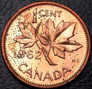 1962 Canada Small Cent Penny ***Hanging 2 Error Coin*** - Foto 1 di 3