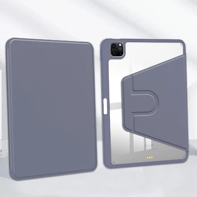 iPad Pro M4 / iPad Air M3 M2 11" 12.9" 13" 10. 9" Clear Back Case Rotating Stand - Image 1 of 4