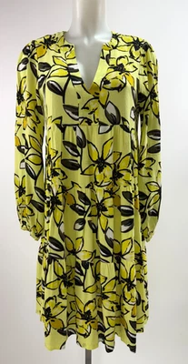 MAEVE Anthropologie Yellow Floral Tiered Tunic Dress Size Small - Image 1 of 4