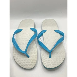 Sandalias informales abatibles HAVAIANAS para mujer color verde azulado-blanco talla 10/11 - Imagen 1 de 11