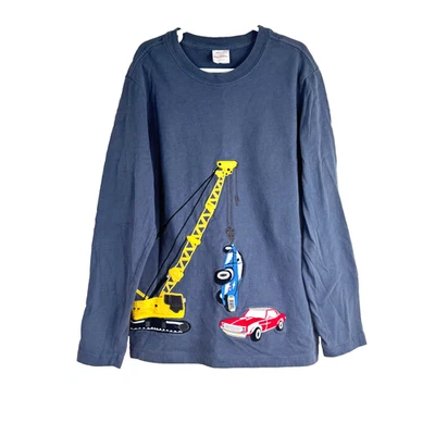 Camiseta Hanna Andersson Construcción Manga Larga Niños 10 Camiseta Bordada Coches Foto 1 de 4