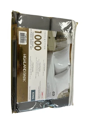 Highland Park 1000 Thread Count 6-Piece Sheet Set King, Alloy Gray, Pima Cotton - Image 1 of 2
