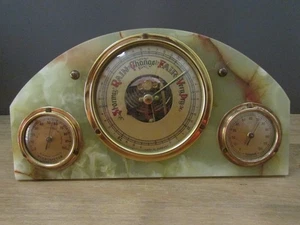 Vintage ALFRED DUNHILL Banded Agate Desktop Thermometer, Hygrometer, Barometer - Picture 1 of 10