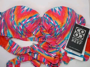 Costume da bagno Coco Reef 5 vie reggiseno multicolore nuovo con etichetta taglia 36/38 coppa C - Foto 1 di 5