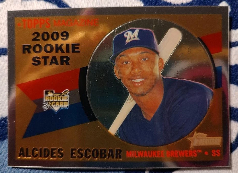 2009 Topps Heritage Chrome Alcides Escobar #d 1218/1960 RC - Milwaukee Brewers - Image 1 of 1