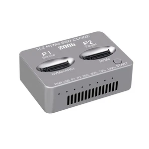 Dual-Bay M.2 NVME SSD Clone Gen2X2 20Gbps External Hard Disk Box for iMac - Photo 1/12