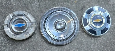 Chevrolet Plymouth Thunderbird Vintage Hubcaps Set of 3 Classic Wheel Covers - Image 1 of 4