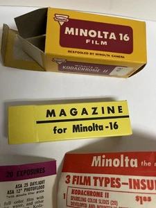 Minolta 16 Kodachrome II Cartridge Film Box w/ Papers Excellent - NO FILM EMPTY - Picture 1 of 9