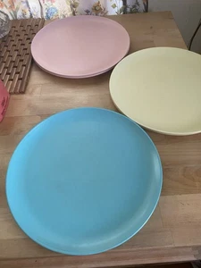 Vintage 50er Jahre Westinghouse Melmac Geschirr Pastell Set 6 Teller 10 INS. - Bild 1 von 2