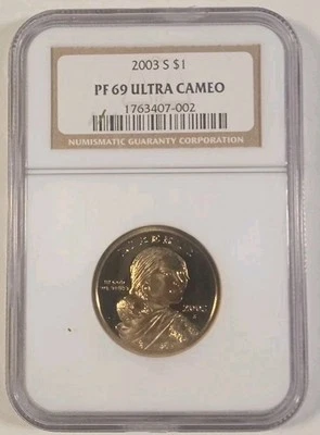 2003 $1 PF 69 NGC Ultra Cameo Sacagawea  - Image 1 of 2