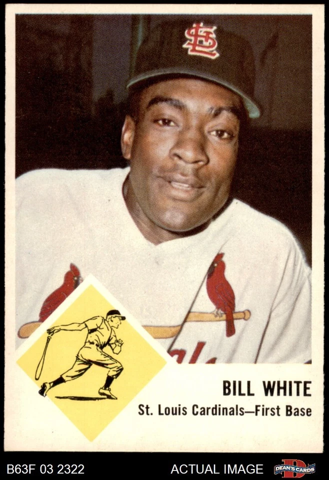 Fleer #63 1963 Bill White Cardinals 8 - casi nuevo/como nuevo Foto 1 de 1