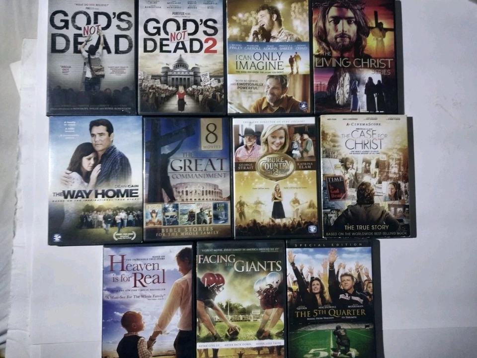 Amazing Lot Of 11 Christian Dvds, God's Not Dead 1&2, Case For Christ,,,  - Image 1 of 4