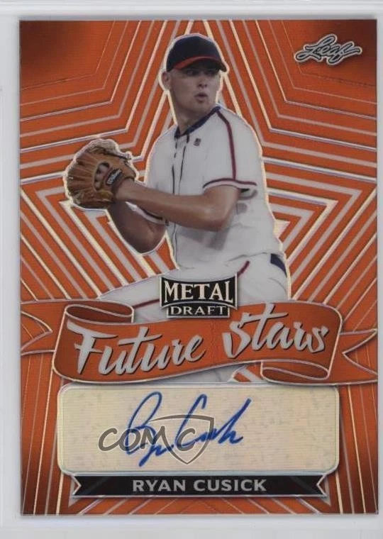 2021 Leaf Metal Draft Future Stars Orange Rainbow /7 Ryan Cusick #FS-RC1 Auto - Image 1 of 2