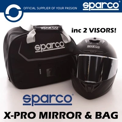 Sparco X-PRO Crash Helmet Mirror Visor and Bag Karting and Track Days ECE 22-06 - Image 1 of 4