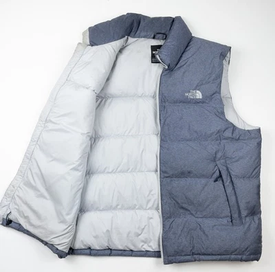 The North Face Nuptse Vest 700 Fill Down Puffer Men's XL Blue Full Zip - Image 1 of 4