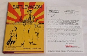 Wallace L Exum BATTLEWAGON Story of the USS NEVADA Pearl Harbor HC DJ ed1 SIGNED - Picture 1 of 12