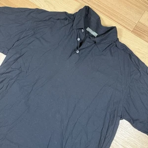 VINTAGE Ermenegildo Zegna Polo Shirt Mens XXL/56 Black Light  - Picture 1 of 7