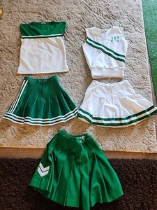 Lot-Vintage 80s Cheerleader Uniform Skirt Sleeveless Top Varsity Spirit Fashions - Picture 1 of 16