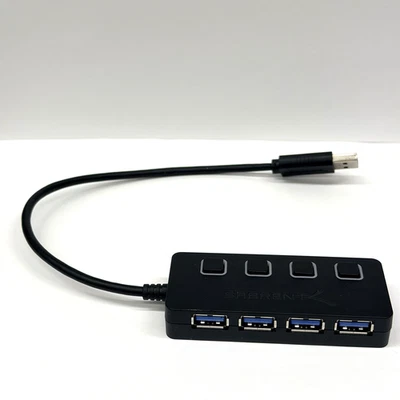 SABRENT 4-PORT USB 3.0 HUB WITH INDIVIDUAL LED POWER SWITCHES HB-UM43 - BLACK - Image 1 of 4