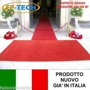 TAPPETO ROSSO NUZIALE PASSATOIA MATRIMONIO AL METRO CERIMONIA CHIESA EVENTO - Foto 1 di 1