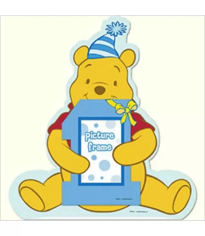 Winnie the Pooh 1st Birthday Boy Blue Party Table Decoration Photo Centerpiece - Image 1 of 1