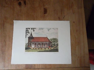 Original signierte große Radierung W. Peters Geesthacht Alte Kirche - Picture 1 of 1